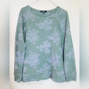 Angels Forever Young sizeL Green Crew Neck Pull Over Sweater w/ Heart Print